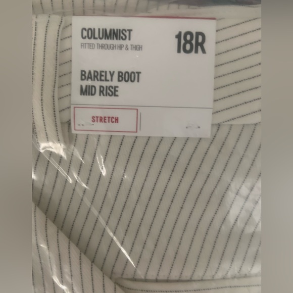 Express 18R Columnist Pants Off White/Blk Pinstripe Barely Boot Mid Rise… - Picture 5 of 7